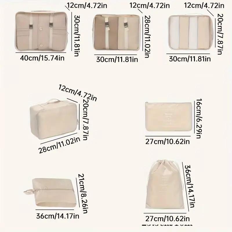 7Pcs Travel Packing Cubes, Luggage Organizer Set with Shoe Bag for Clothes Storage by Oz-Direct.com