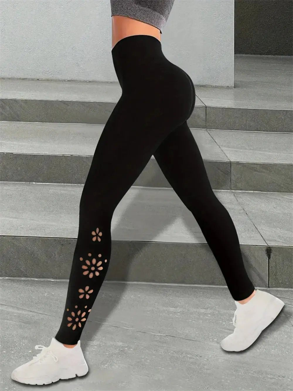 Cutout High Rise Leggings by Oz-Direct.com