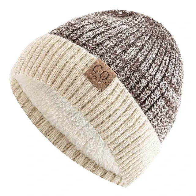 Two-Tone Winter Knitted Beanie by Oz-Direct.com