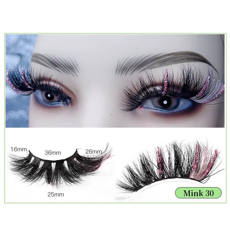 New Bright Pink Mink Hair Christmas Decoration Sequins False Eyelashes 25mm Eyelashes by Oz-Direct.com