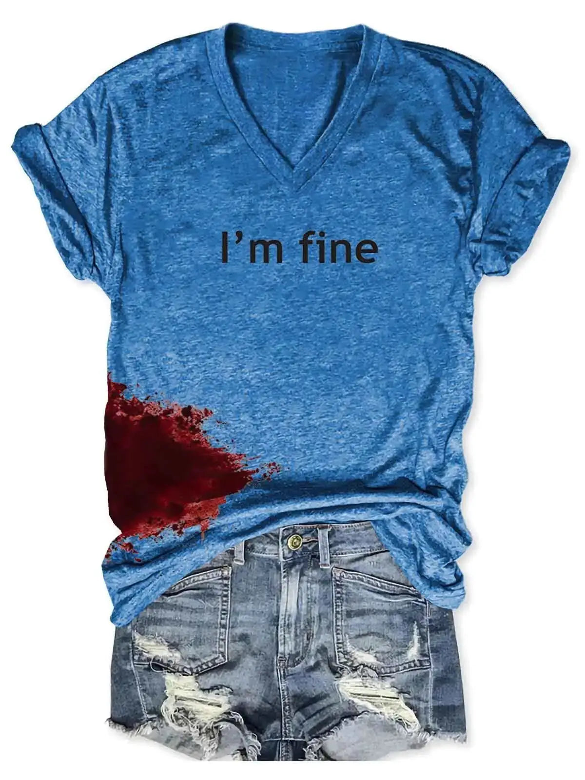 Women Halloween Bloodstained I'm Fine Shirt by Oz-Direct.com