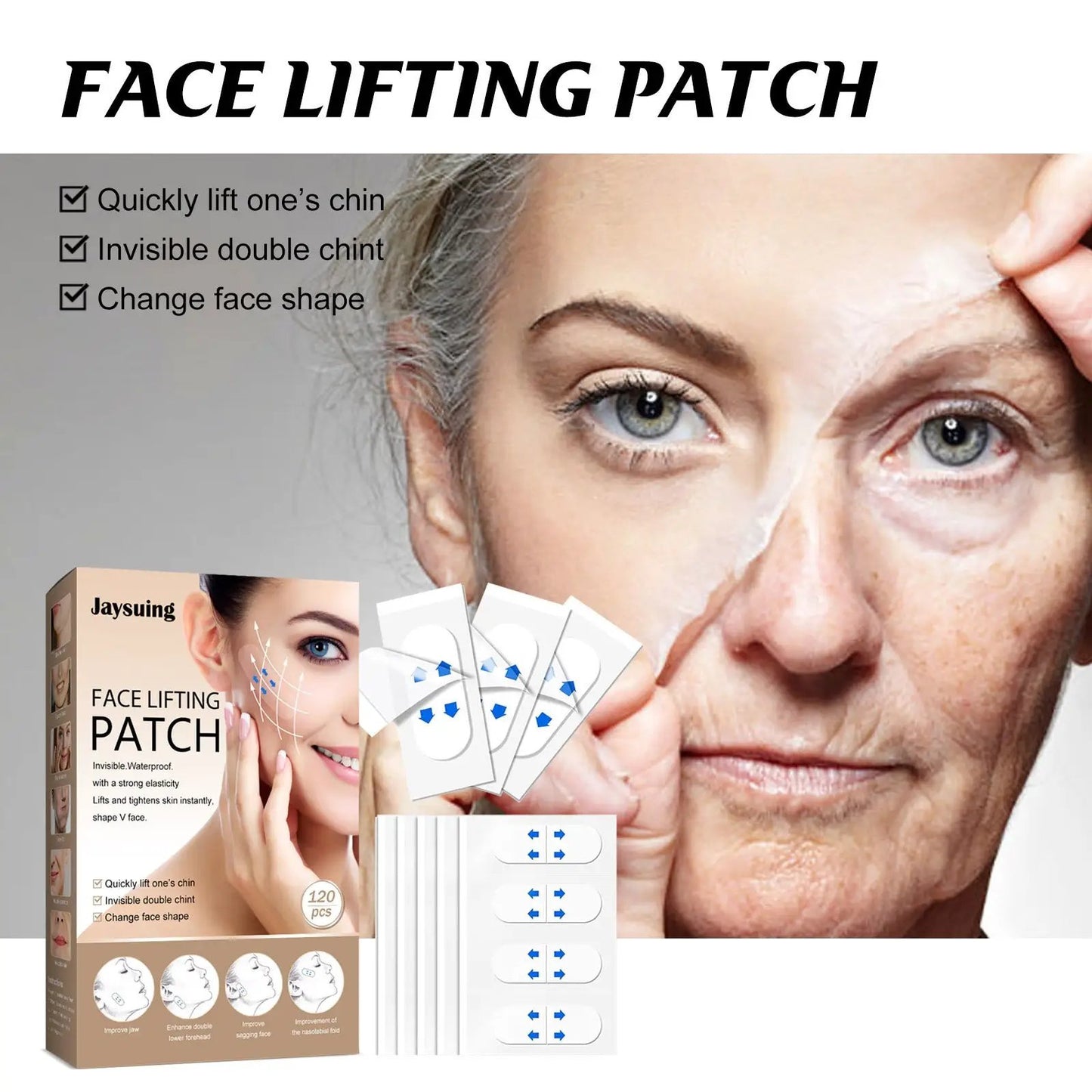 Invisible Face Lift Stickers Lift And Tighten The Chin To Reduce Fine Lines And Shape The V-Shaped Face Stickers by Oz-Direct.com