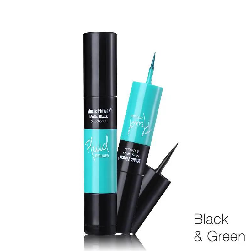 Music Flower Matte Black & Colorful 2 In 1 Waterproof Liquid Eyeliner Pen Makeup Fast Dry Smooth Long Lasting Charm Eyes Liner by Oz-Direct.com
