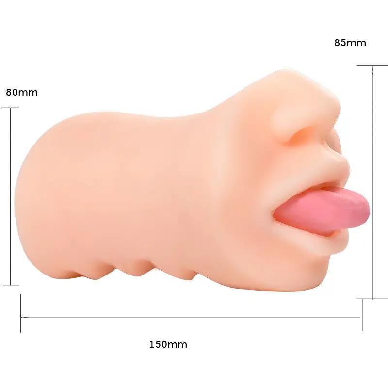 Adult Products Artificial Real Feeling 3D Deep Throat Male Masturbator Oral Masturbator Pocket Tongue Oral Sex Toys For Men by Oz-Direct.com