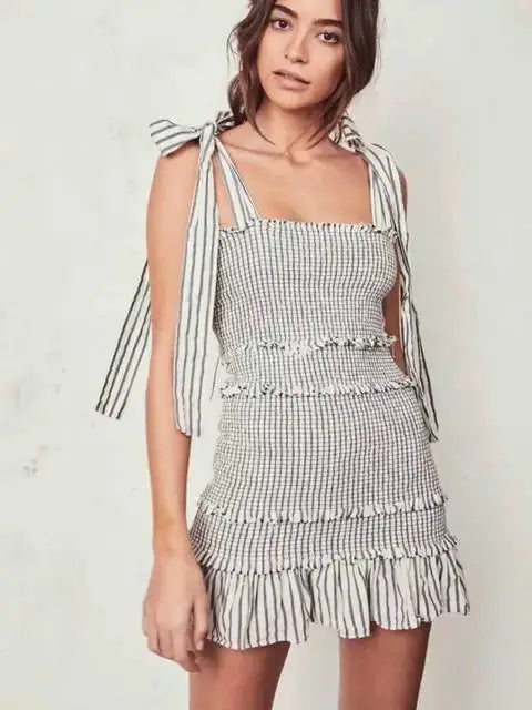 Sleeveless Bow-tied Summer Dress by Oz-Direct.com