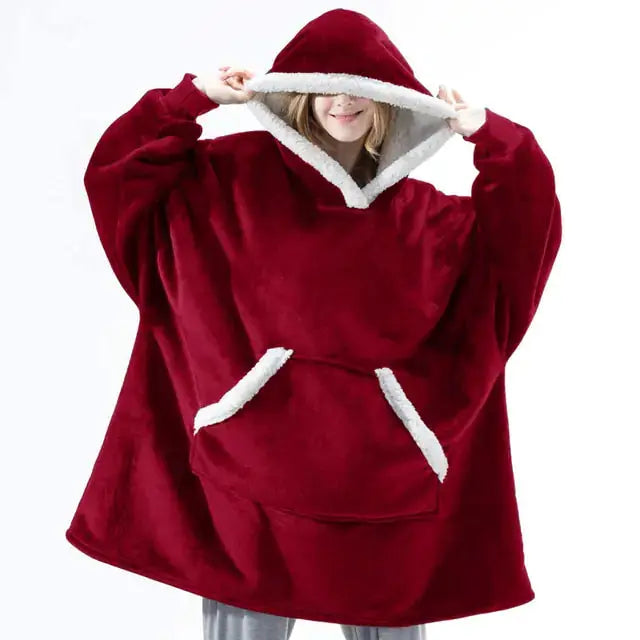 Hooded Winter Soft Plush Fleece Sofa Blanket by Oz-Direct.com