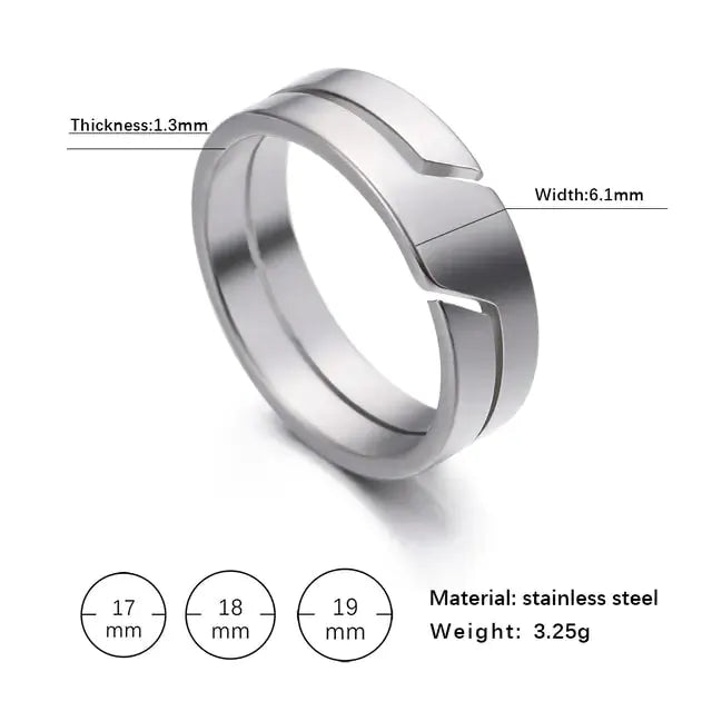 Silver Color Unisex Stainless Rings by Oz-Direct.com
