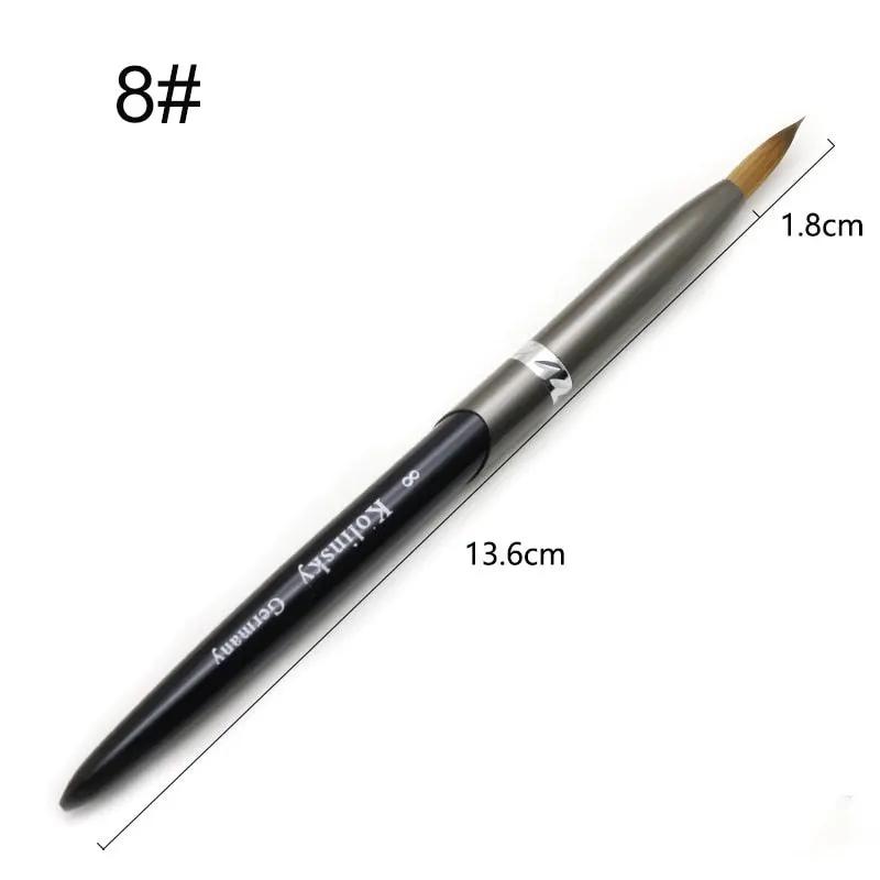 TIANMI kolinsky D Nail Brush Crystal Pen Pure Kolinsky Hair Acrylic Round Nail Brush Size 4/6/8/10/12/14/28 Nail Tool by Oz-Direct.com