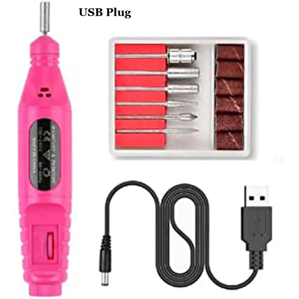 Electric Nail Drill Machine Kit Nail Gel Remove Machine Nail Art Tools Kit Pen Pedicure Nail File Sanding Bands by Oz-Direct.com