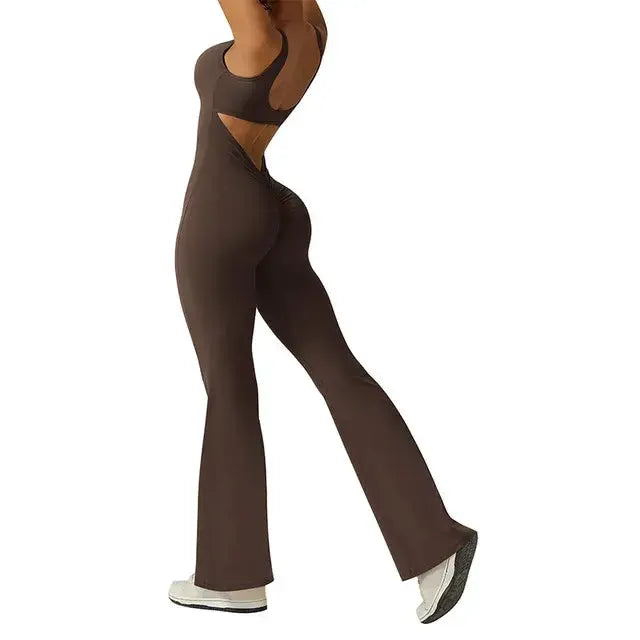 Sexy Push Up Flare Jumpsuit by Oz-Direct.com
