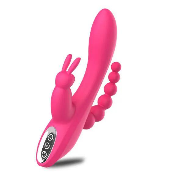 12 Speeds Waterproof Rechargeable Rabbit Vibrator G-spot and P-spot Anal Clit Stimulator Dildo Adult Sex Toys for Women by Oz-Direct.com