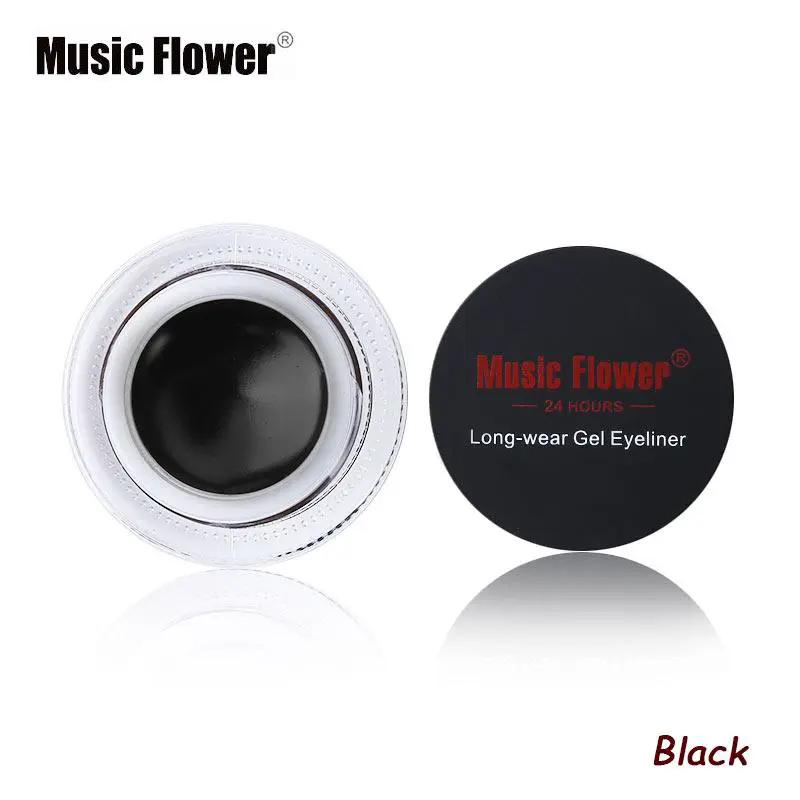 Music Flower Brand Black Waterproof Eyeliner Gel Makeup Cosmetic Gel Eye Liner With Brush 24 Hours Long-lasting by Oz-Direct.com