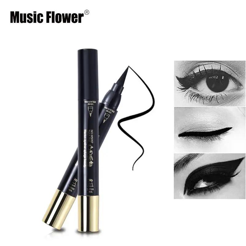 Music Flower Brand Eyes Makeup Tattoo Seal Liquid Eyeliner Pen Waterproof Matte Black Stamp Wanton Eye Liners 24HR Long-lasting by Oz-Direct.com