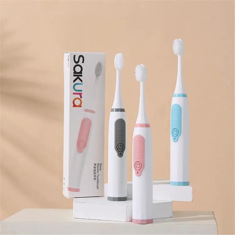 New Macaron Three Color Fresh Adult Children Soft Hair Battery Acoustic Electric Toothbrush by Oz-Direct.com