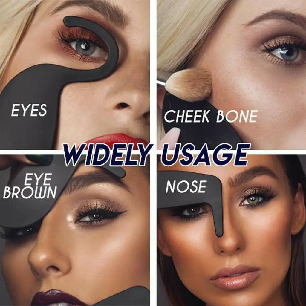 Makeup Curve Contour Mask Contourer Makeup Multifunctional Eyeliner Caliper Beauty Tool Tablet by Oz-Direct.com