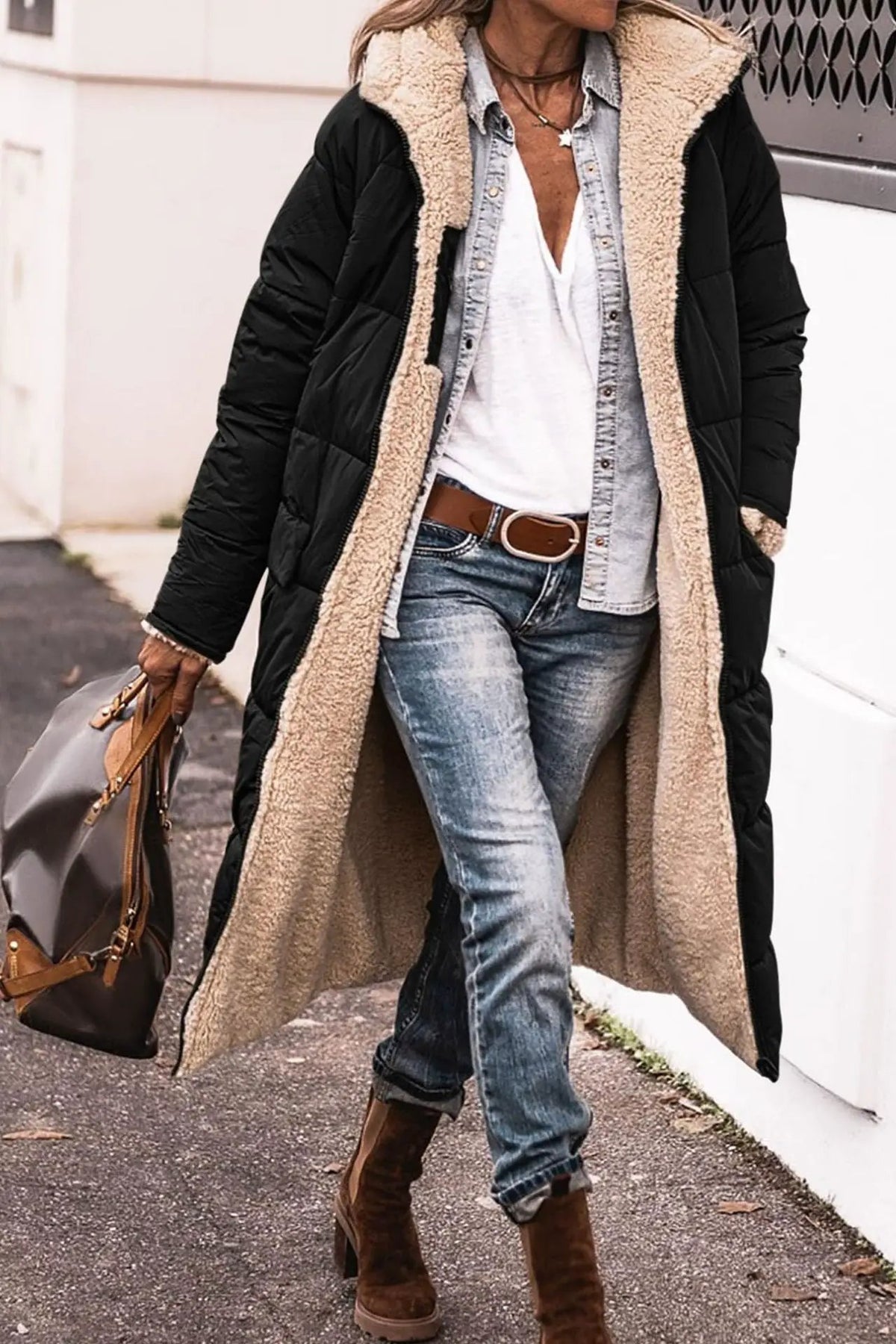 Solid color hooded cotton jacket, long sleeved, double-sided, slim fit, cardigan jacket, top by Oz-Direct.com