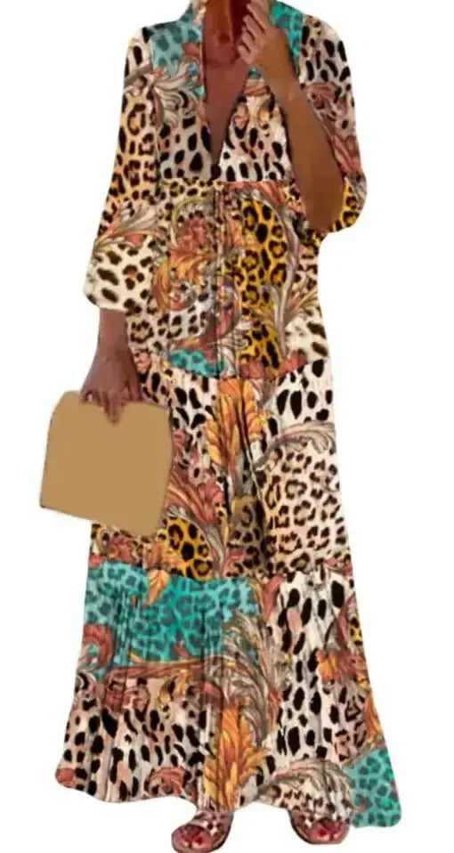 V-neck Maxi Dress by Oz-Direct.com