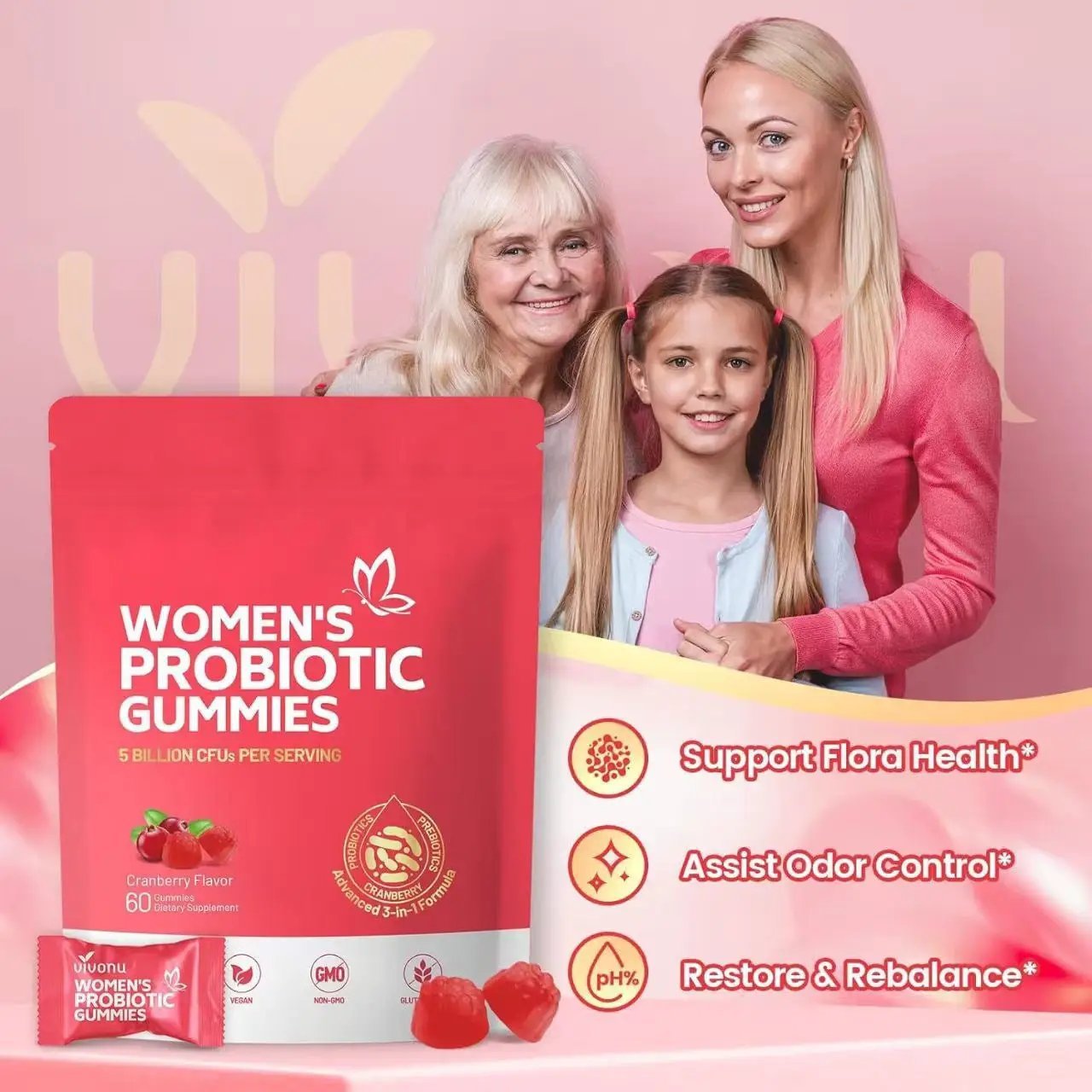 60 pieces of female probiotic gummies by Oz-Direct.com