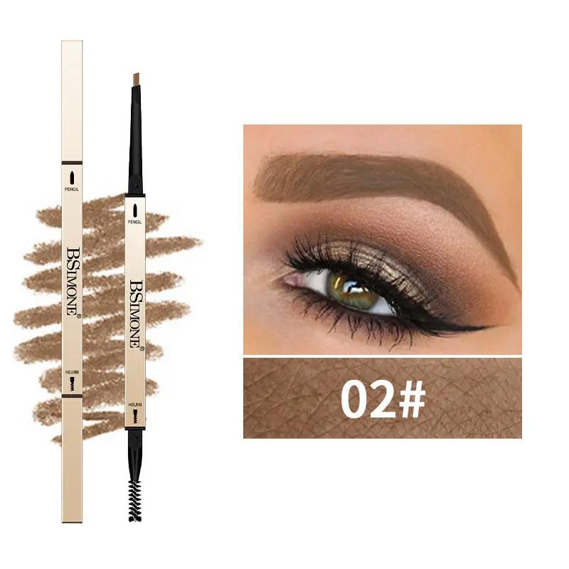 Natural Long-Lasting Waterproof Non-Fading Very Fine Three-Dimensional Not Easy To Smudge Double-Ended Small Gold Bar Eyebrow Pencil by Oz-Direct.com