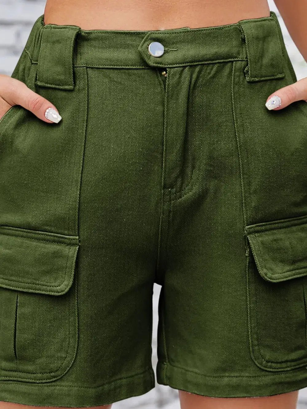 High Waist Washed Denim Shorts by Oz-Direct.com
