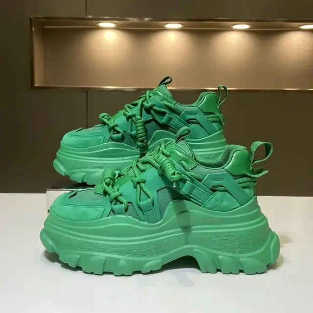 Lace Up Muffin Thick Sole Women Sneakers by Oz-Direct.com