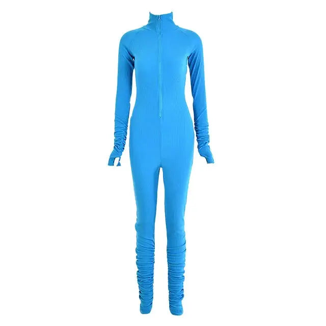 Turtleneck Gloved Sleeve Jumpsuits by Oz-Direct.com