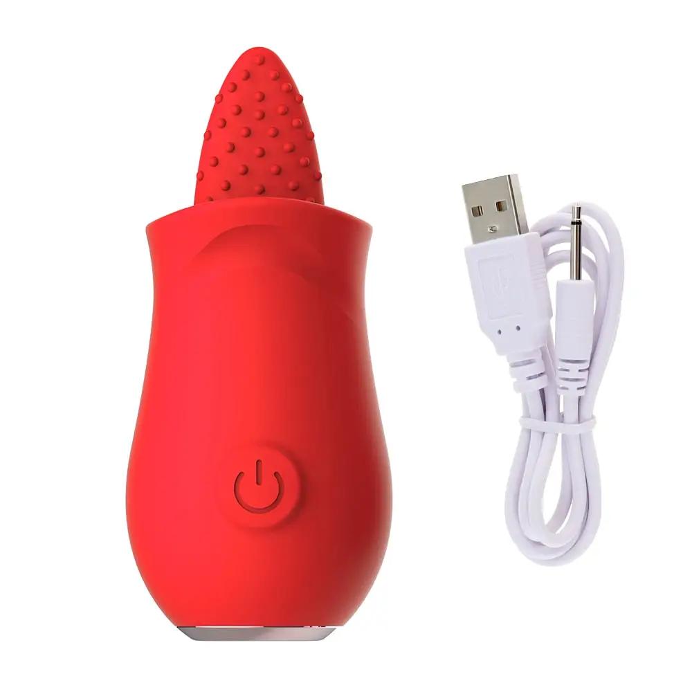 Soft Tongue Licking Vibrator G spot Clitoral Stimulator Mini Clit Sex Toys for Women Rechargeable Nipple Female Masturbator by Oz-Direct.com