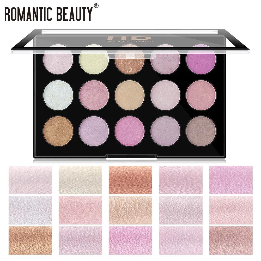 Romantic Beauty 15 Color Multi-Color Highlighter Pearl Eyeshadow Color Makeup Face Nose And Neck Finishing by Oz-Direct.com