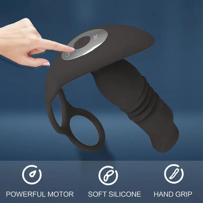 New APP Control With Ring Retractable Anal Plug Male Prostate Exercise Massage Strong Shock Super Simulation Dildo by Oz-Direct.com