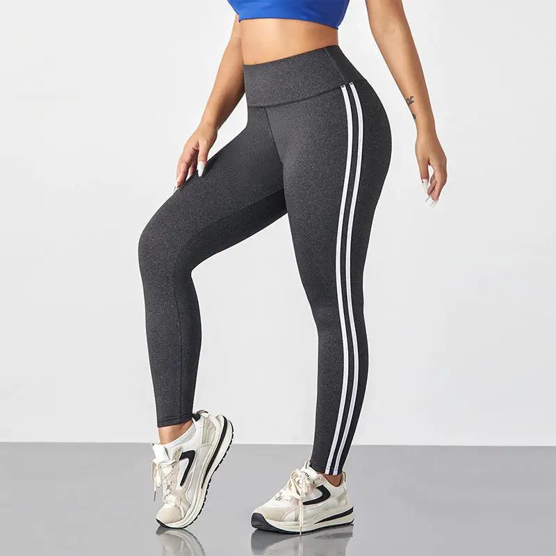 Yoga leggings, women's high waisted and hip lifting, spring and summer slim fit, tight fitting and waist hugging fitness pants for outdoor wear by Oz-Direct.com