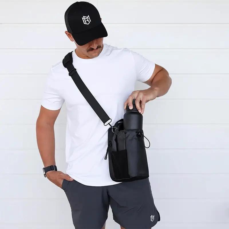 Fitness magnetic water bottle bag with magnet large capacity gym specific water cup bag portable crossbody bag by Oz-Direct.com