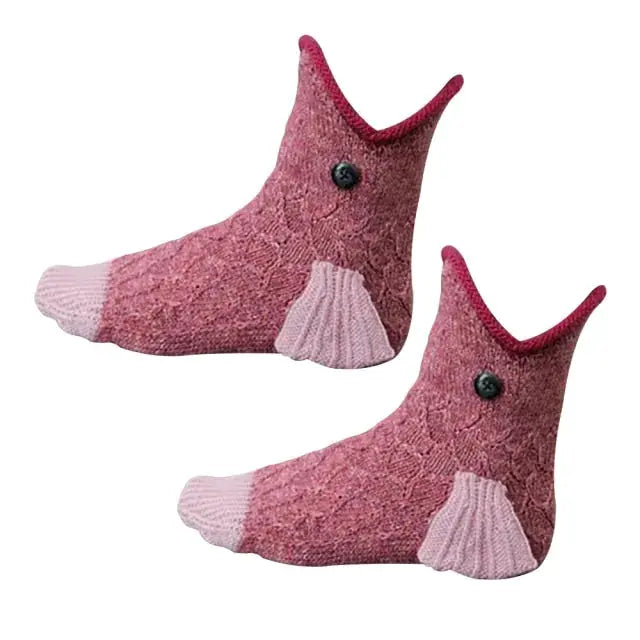 Creative Shark Chameleon Crocodile Knitted Socks by Oz-Direct.com