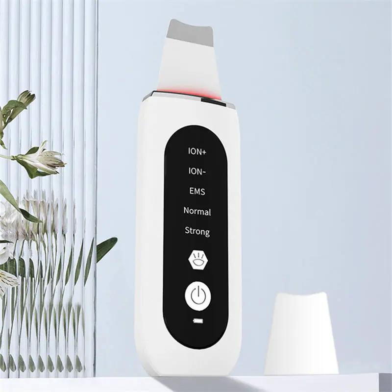 Facial Lift Deep Face Cleaning Red Blue Light Electric Dead Ultrasonic Face Sonic Skin Scrubber Spatula by Oz-Direct.com