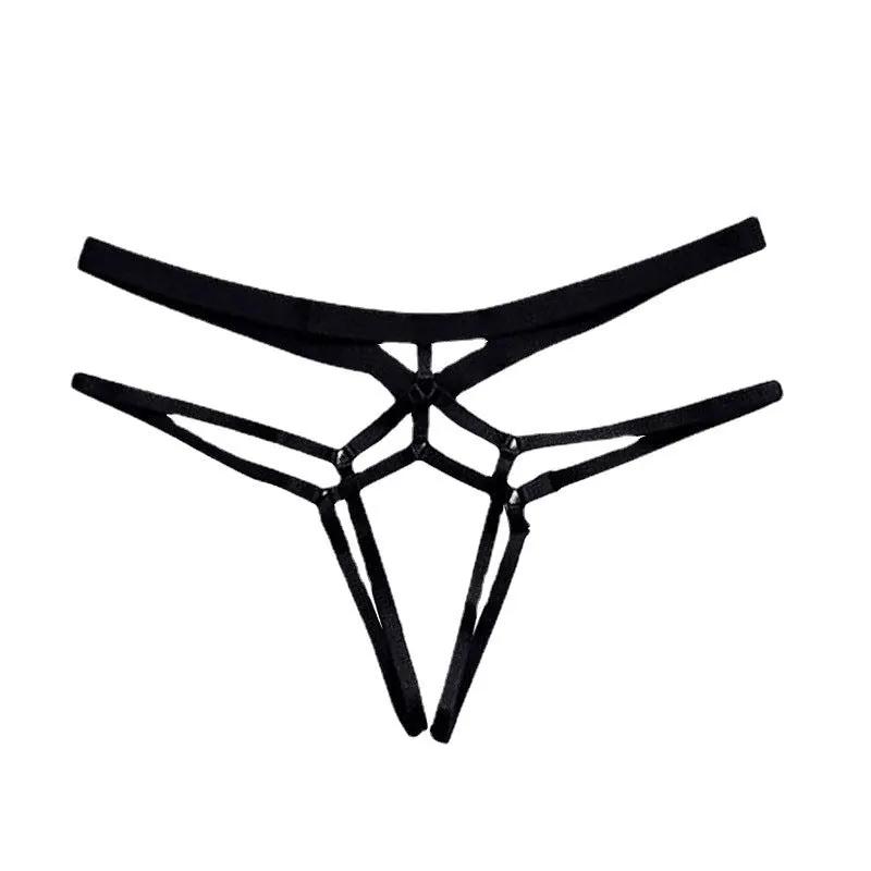 Plus Size Sexy Open Panties Transparent Buttocks Lace Up Thong For Women by Oz-Direct.com