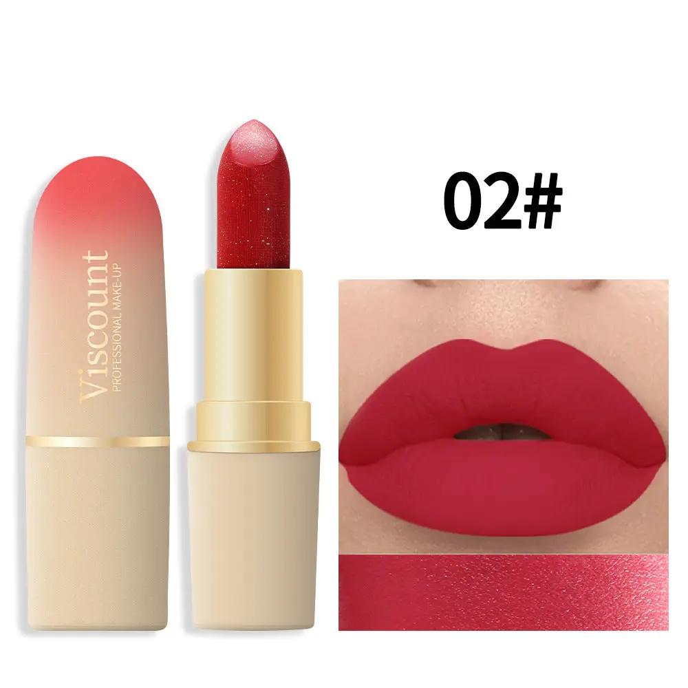 Waterproof And Durable Lipstick Velvet Fine Glitter Matte Lip And Cheek Dual-Use Lipstick by Oz-Direct.com