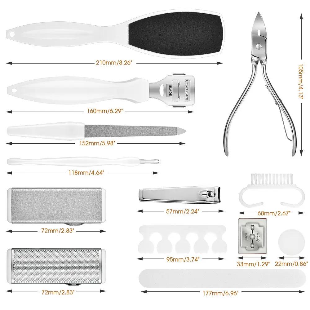 White Hand Grinding Foot 22-Piece Set Foot Exfoliation Calluses Scrub Scraping Foot Tool Nail Scissors by Oz-Direct.com