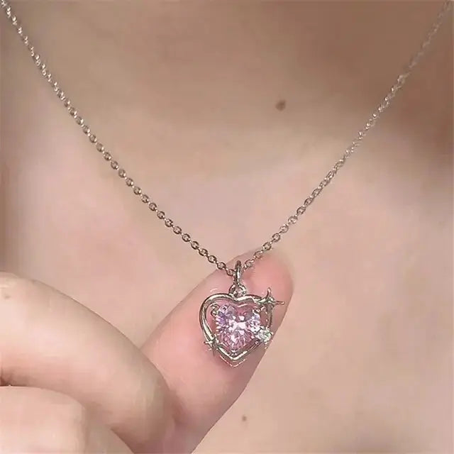 Crystal Heart Cross Star Necklace by Oz-Direct.com