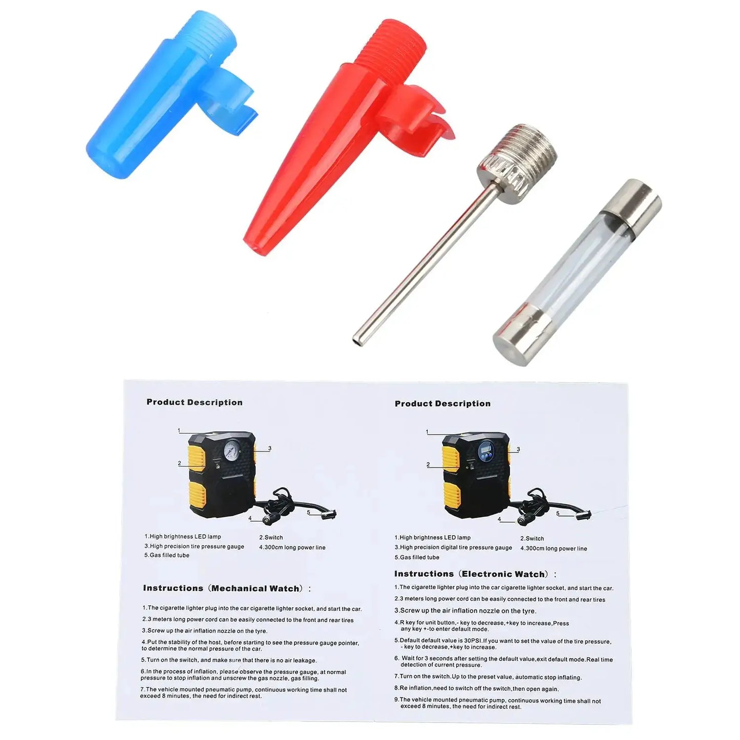 Digital Tire Inflator DC 12 Volt Car Portable Air Compressor Pump 150 PSI Car Air Compressor for Car Bicycles Motorcycles by Oz-Direct.com