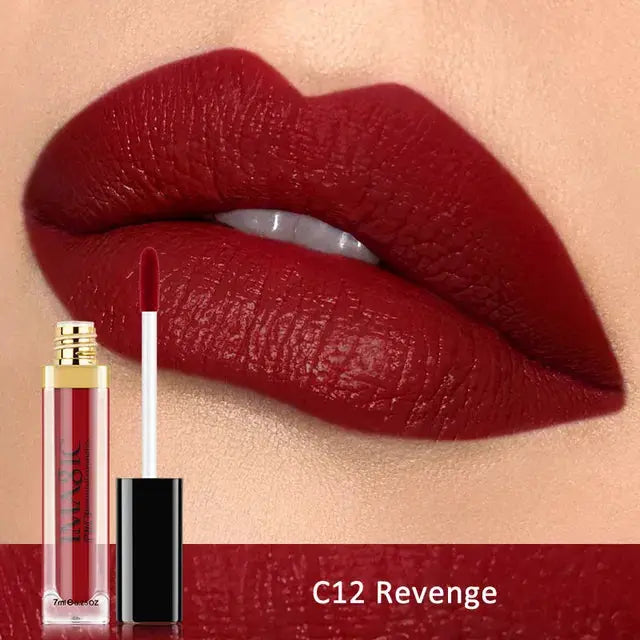 IMAGIC Waterproof Lip Gloss Matte Liquid Lipstick Matte Lipstick Lipkit Cosmetics Makeup Nude 12color by Oz-Direct.com