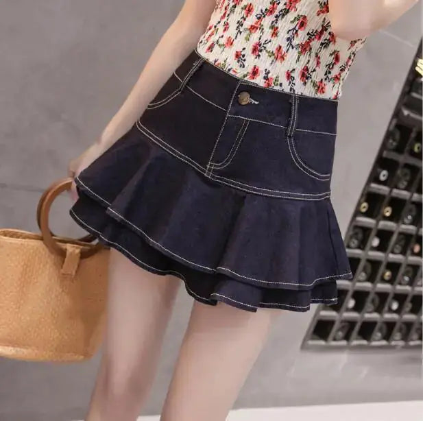 Retro Denim Shorts Skirt by Oz-Direct.com