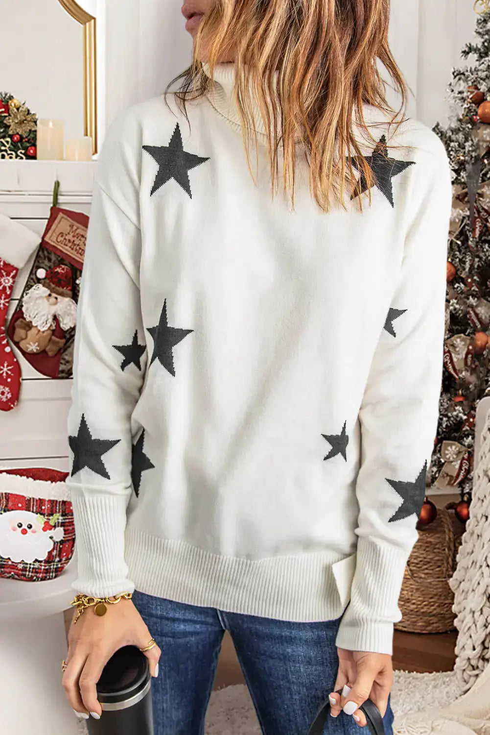 Star Print Sweater by Oz-Direct.com