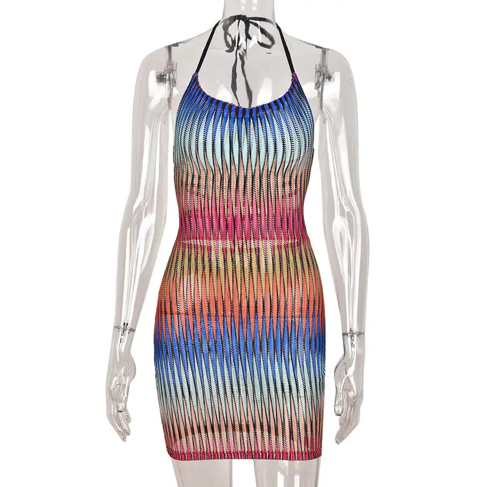 Gradient Mesh Mini Dress by Oz-Direct.com