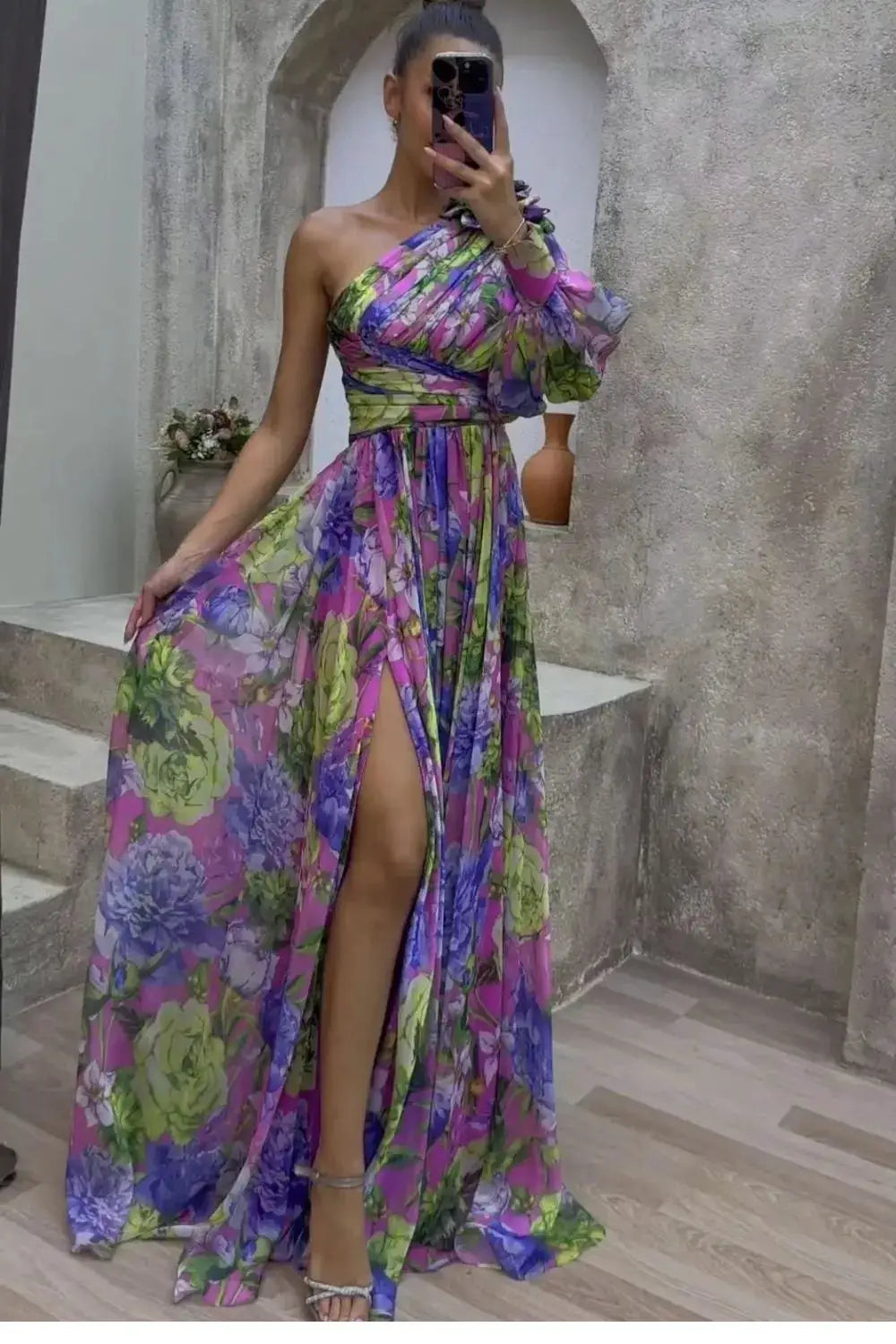 Sleeve Floral Maxi Dress by Oz-Direct.com
