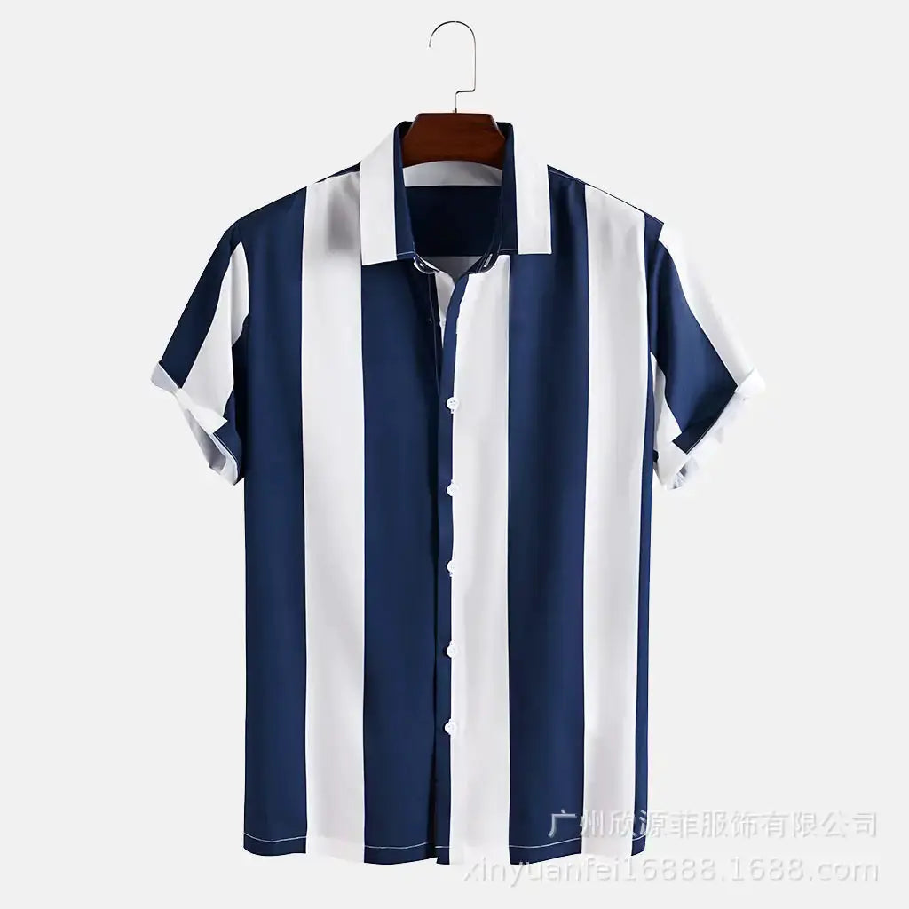 Wide Stripe Lane Print Shirts by Oz-Direct.com