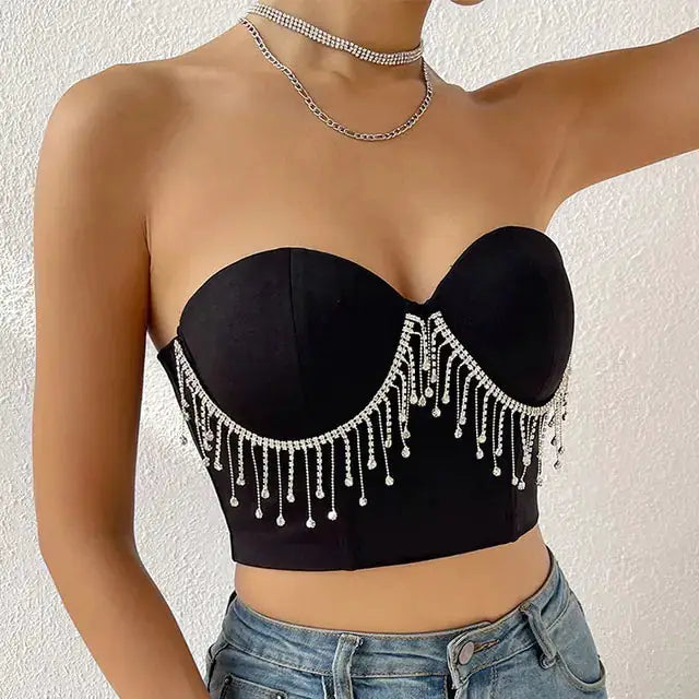 Sleeveless Off-Shoulder Corset Top by Oz-Direct.com