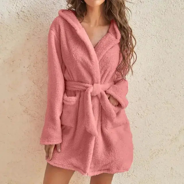 Women Hooded Fleece Bathrobe by Oz-Direct.com