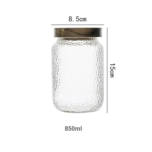Glass Airtight Canister with Wood Lid by Oz-Direct.com