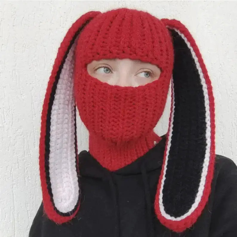 Masquerade Rabbit Knitted Balaclava Hat by Oz-Direct.com