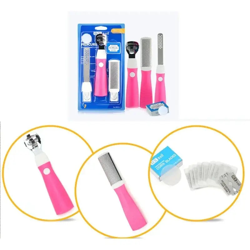 Nail Foot Care Tool Foot File Set Dead Hard Skin Callus Remover Scraper Pedicure Rasp Tools Portable Cuticle Pusher by Oz-Direct.com