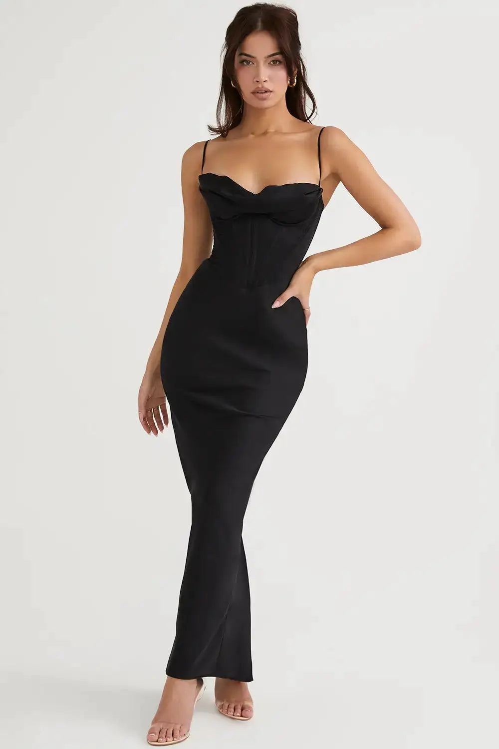 Summer Satin Maxi Bodycon Dress by Oz-Direct.com